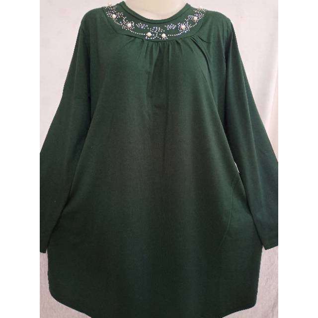 Blouse Mutiara putih 054 mote leher