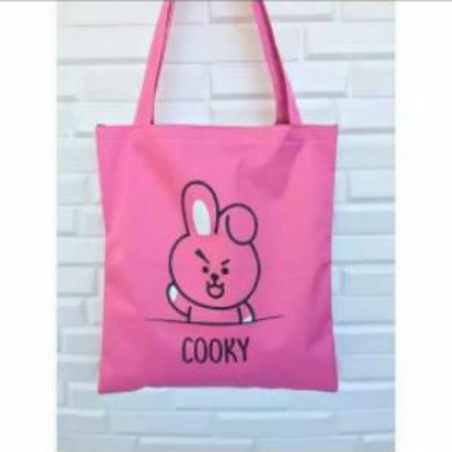 Totebag BT21 BTS Tas Jinjing Lucu Tote Bag Cooky Chimmy Koya