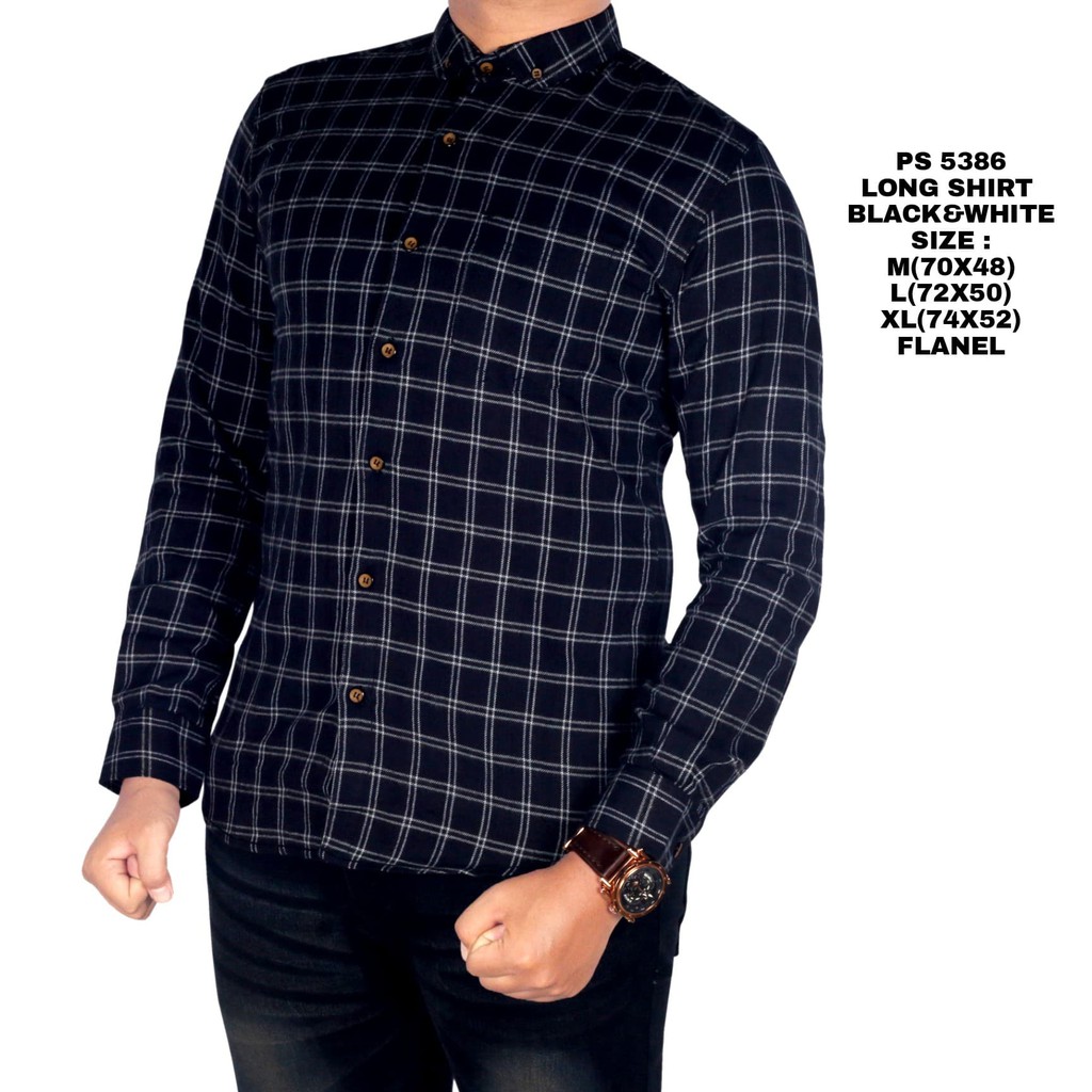 BAJU CASUAL FORMAL  - kemeja flanel pria lelaki cowok (LEVIS) murah merah & hitam