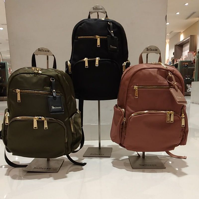 Bellezza Yz2030815 Original Counter Store Tas Ransel Backpack Wanita Parasut Nylon Ringan Awet