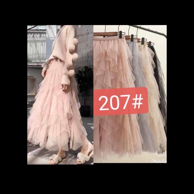 ROK TUTU ASIMETRIS PANJANG IMPORT BANGKOK BRAND L30 WARNA GREY