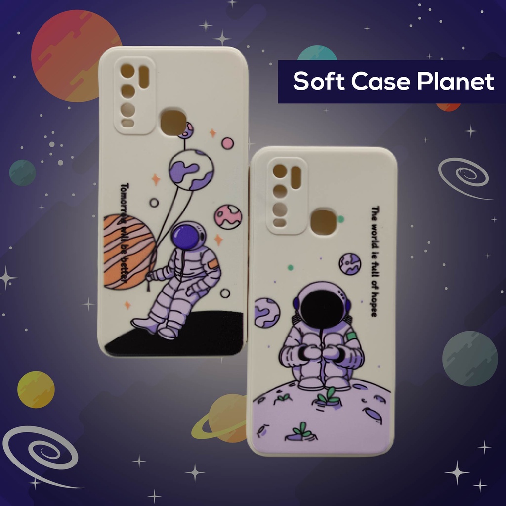 Softcase Karakter Realme 7i C17 C11 C12 C15 C20 2021 C21 C25 C25s Narzo 30A Case Printing Planet Galaksi NASA