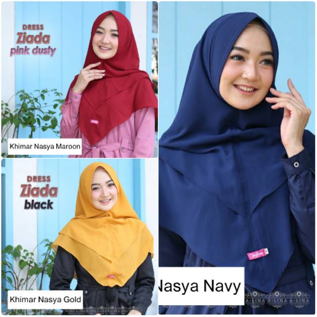 Khimar Nasya By Daylina Hijab Ceruti  Babydol premium (Pasangan Ziada Dress)