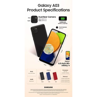 Samsung Galaxy A03 3/32 4/64 RAM 3 4 ROM 32 64 GB Handphone Hp Smartphone Android Ponsel