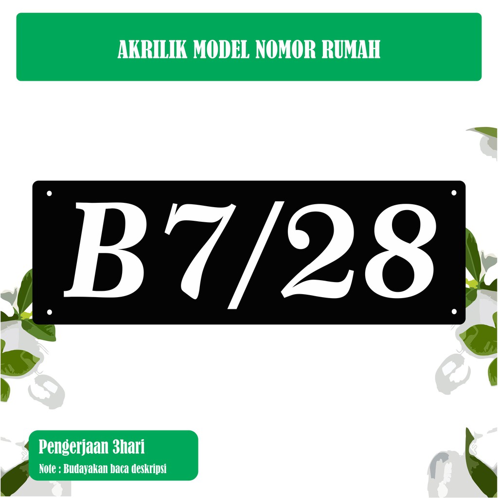 

Nomor Rumah Acrylic / Akrilik - 2 baris 30cm x 12cm