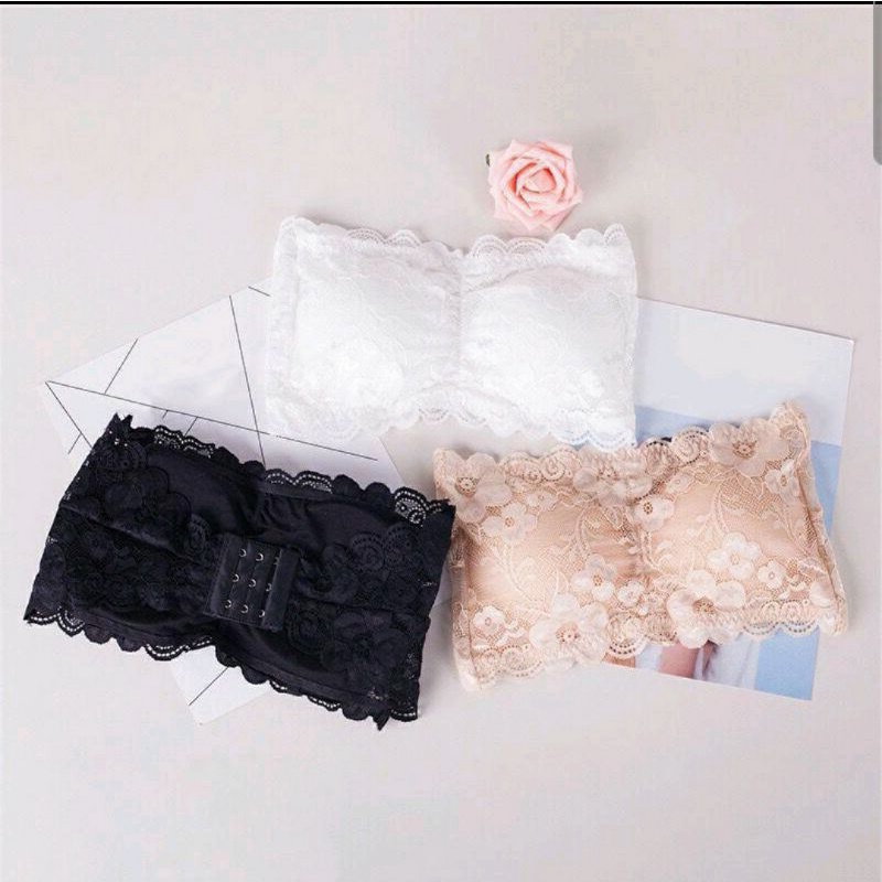 Bra Crop Kemben Renda/Lace Renda Brukat/Import