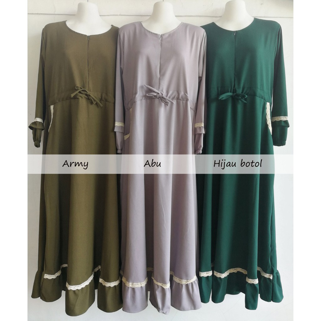 Gamis Heisya M, L, XL, Ity crepe Basic