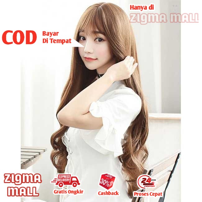 Cop Wig Rambut Panjang 65 CM Wanita Wik Rambut Palsu Cantik Wiq Fashion Remaja hair clip Cewek Korea
