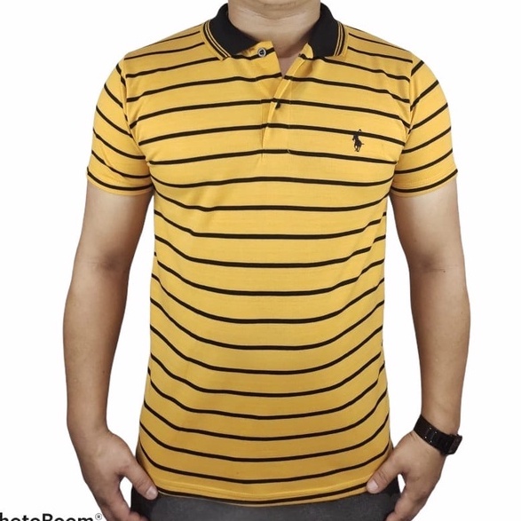 baju kaos kerah salur lengan pendek / kaos kerah stripes / baju kaos kerah polo / baju kaos pria dis