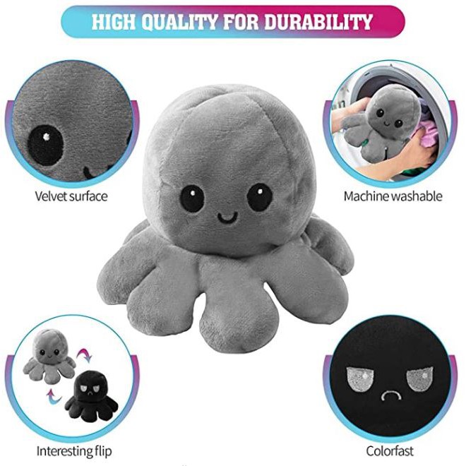 [1KG=23PCS] Boneka Gurita Octopus Doll Bisa Bolak Balik Cumi Ekspresi Rainbow Pelangi COD DD18