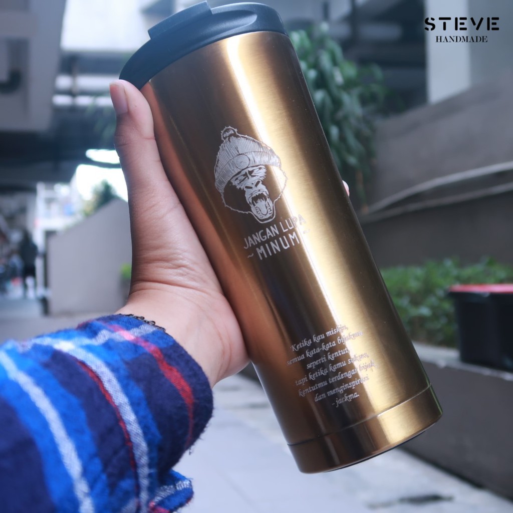 Botol minum stainless termos vacuum tumbler travel mug TM0320 Gold