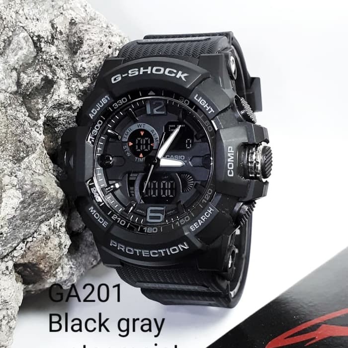 Jam Tangan Gshock GA201 Water Resist Bisa Berenang - Hitam lis Abu