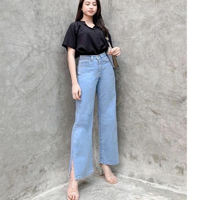 mnb29|⭐ EONNI KULOT JEANS BELAH PREMIUM // KULOT HIGHWAIST JEANS BELAH⭐trimss.ya