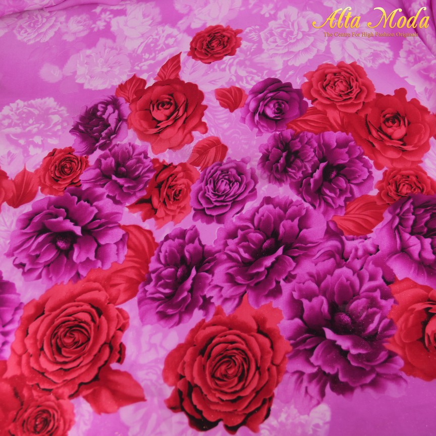 

Alta Moda Silky Satin Italy Motif Roses Shades Ungu Merah (1M)