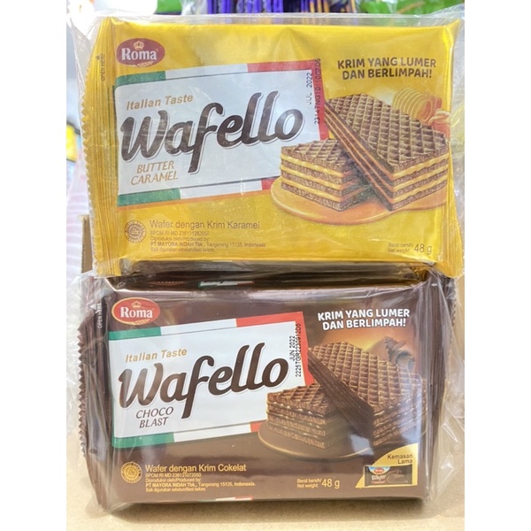 

Wafer Roma wafello 48gr kemasan 2000 isi 10 sachet