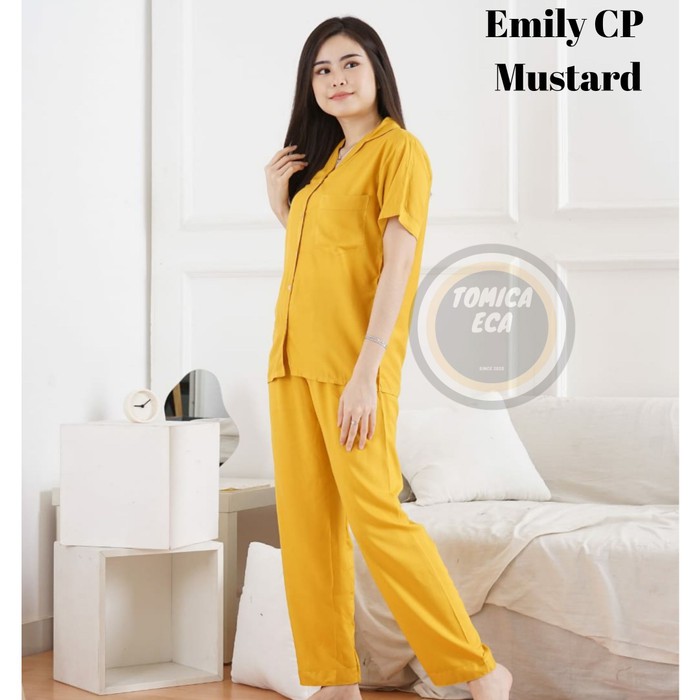 Setelan Kemeja polos / pajamas wanita katun rayon polos