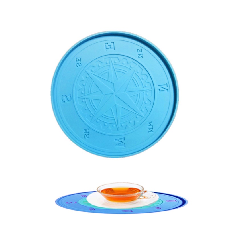 SIY  Compass Resin Coaster Mold Silicone Jewelry Tray Epoxy Resin Casting Mold