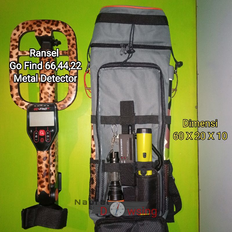 Ransel Metal Detector Go find 66,44,22 (Tas, Ionika, metal detektor, pin pointer, alat gali, L rod, 