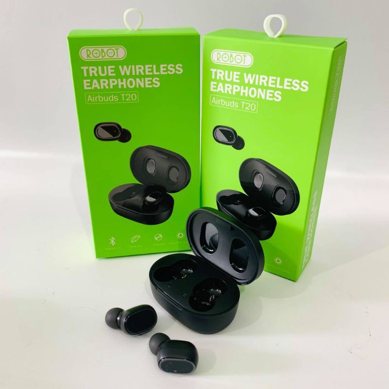 ROBOT TWS Wireless Airbuds T20 Headseat Bluetooth Earphone Original