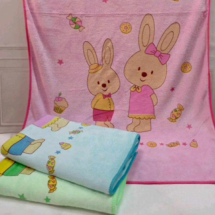 Handuk Mandi Bayi Microfiber Peony Warna 50x100cm - Baby Gift