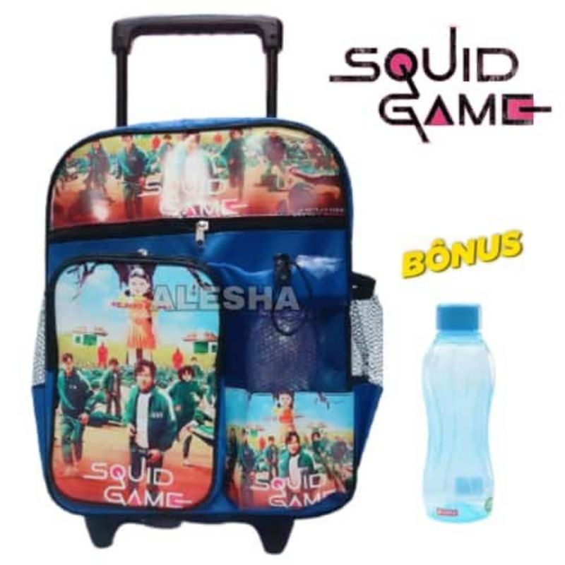 0Tas ransel anak laki-laki squid game gratis botol minum - tas anak Sekolah