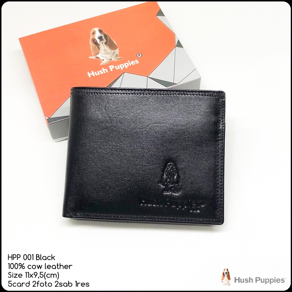  dompet  pria hushpuppies 001 black kulit dompet  cowok  