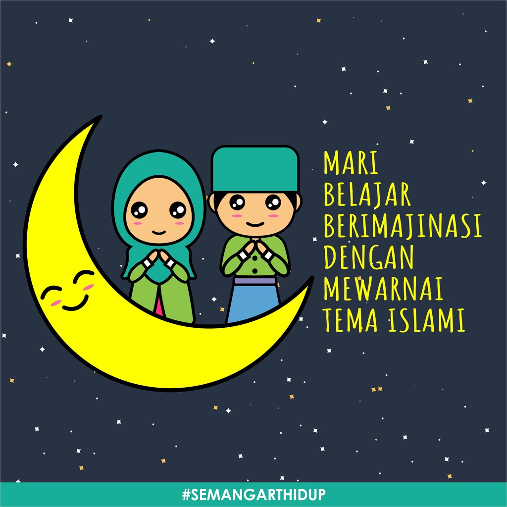 Lembar Mewarnai Anak Tema Islami