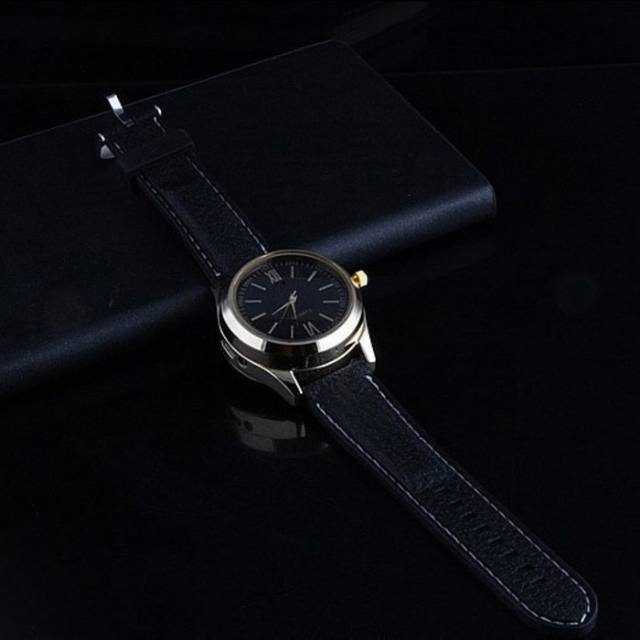 jam tangan korek listrik quartz usb / jam tangan korek cocok untuk kado. elegant mewah