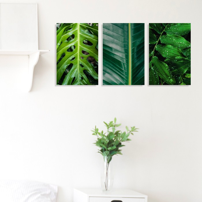 Hiasan Dinding Dekorasi Poster Realistic Daun Monstera Leaf Plant Tropical Makro 20x30 cm RLF