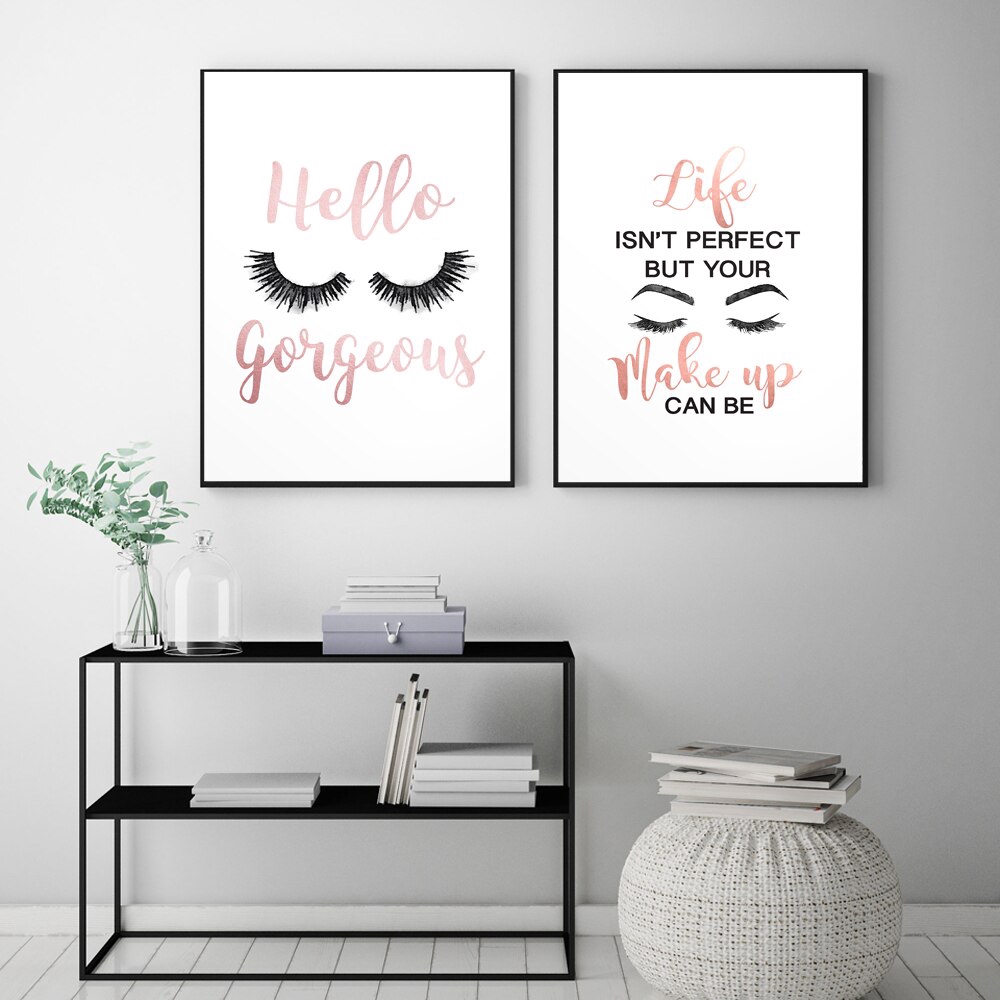 Modern Wall Art Lashes Quotes Eyelash Bundles Canvas Painting Eyelash Extensions Salon Decoration Unframed Shopee Indonesia