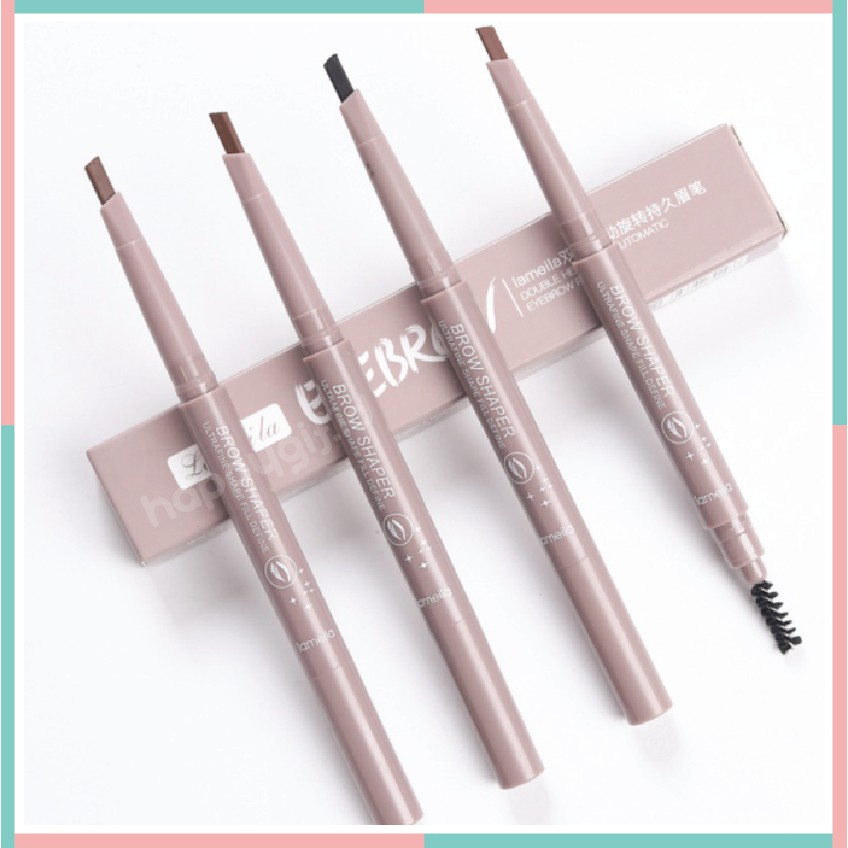 LAMEILA Pensil Alis Eyebrow 2 in 1 Kepala Ganda LAMEILA BROW SHAPER EYEBROW DOUBLE HEAD SPIN AUTOMTIC PENCIL LAMEILA EYEBROW