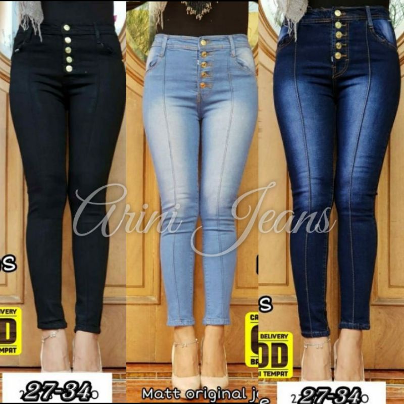 Celana Panjang Kancing 5 Line Freya . Celana Panjang  Bukan High Waist