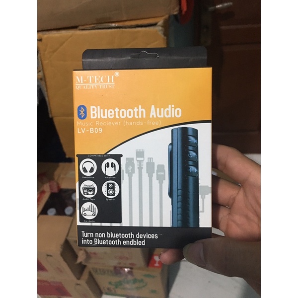 Bluetooth Wireless Audio Music Receiver Aux 3.5mm M-Tech LV-B09