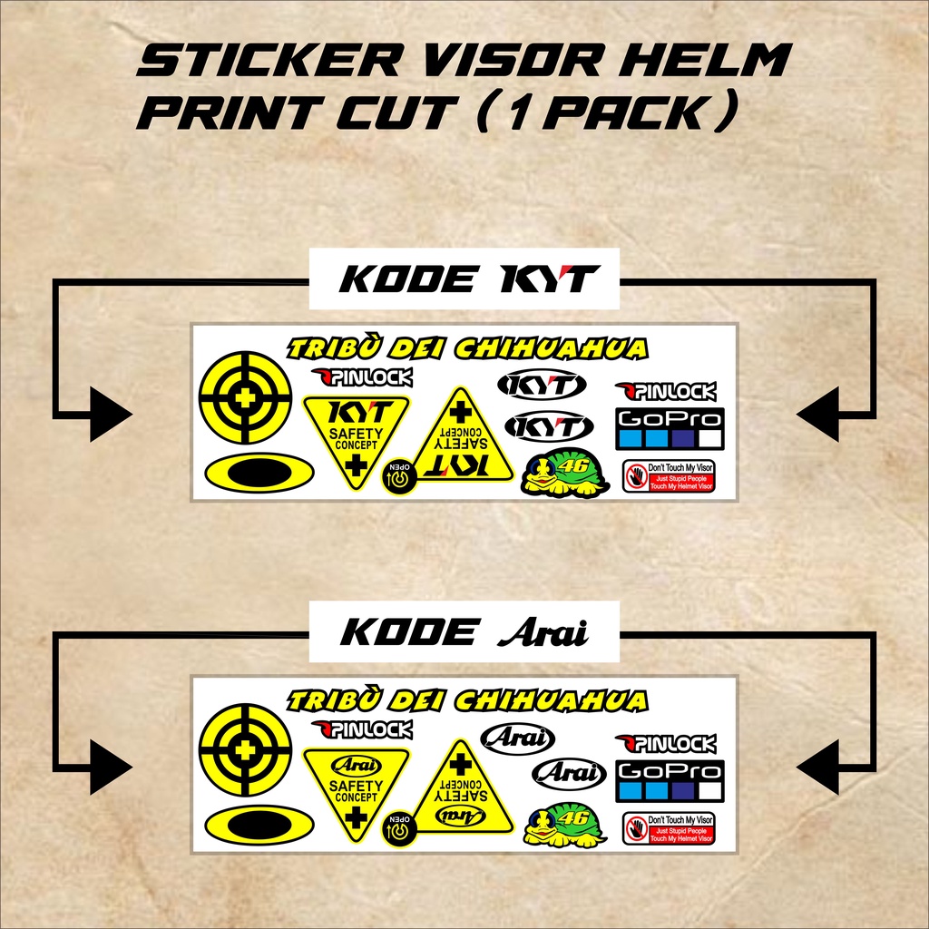 Sticker Visor Helm Sticker Helm