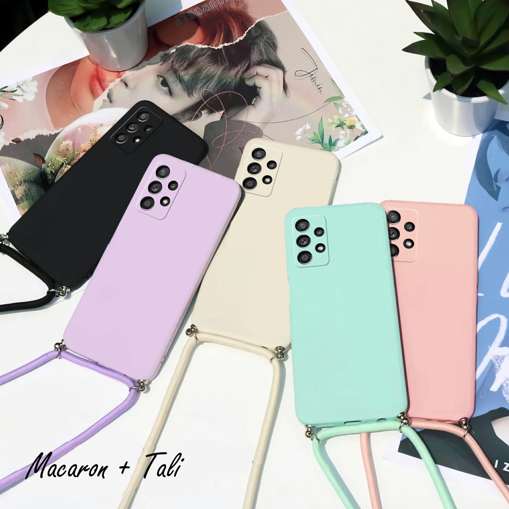 Sling Case Macaron Softcase Tali Polos Samsung A33 A14 A13 A73 A53 A23 A32 A52 A52S A72 A22 4G A22 5G A12 M12 A02S A03S A03 CORE A71 A51 A10 M10 A11 M11 A20 A30 A30S A50 A50S A21S A20S