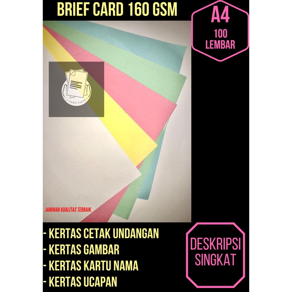 

Kertas Brief Card A4 isi 100 lembar / Kertas Thank You Card / Kertas Undangan / Kertas BC