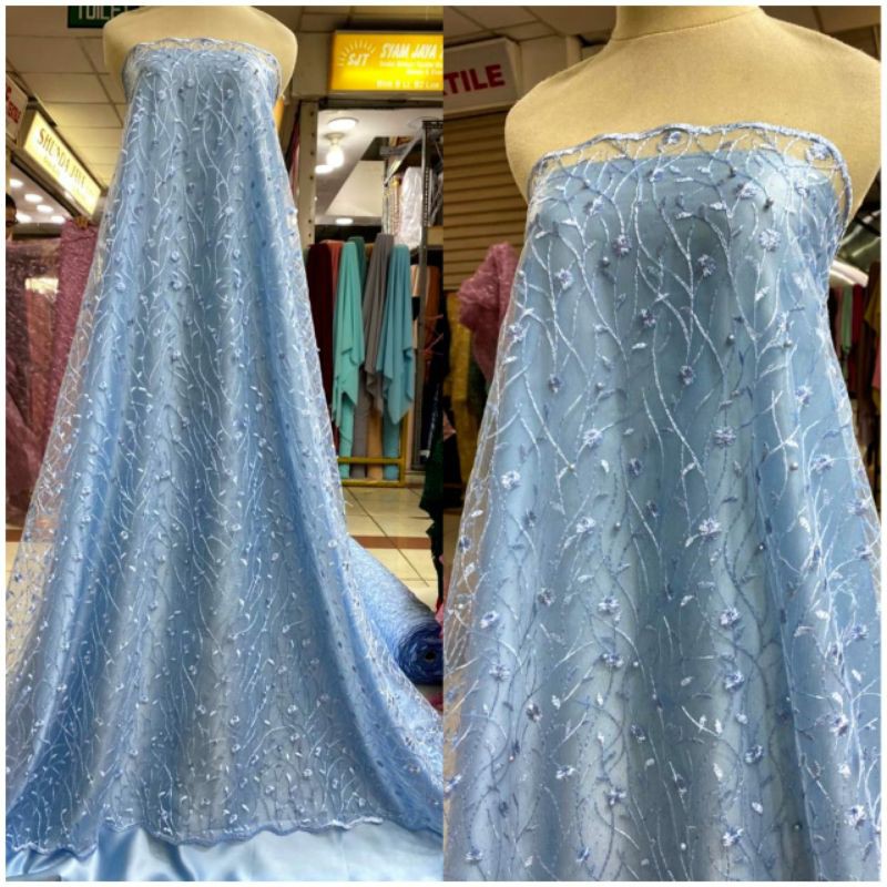 Kain Bahan Tulle Akar Mutiara Bahan Kebaya Brokat Mutiara Ceplok Salur Shopee Indonesia