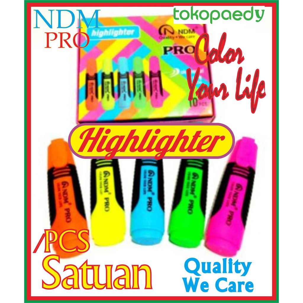 

[SATUAN] Highlighter NDM Pro / Stabilo NDM [PerBuah / PCS] NDM Original Highlighter Terang /Per Unit