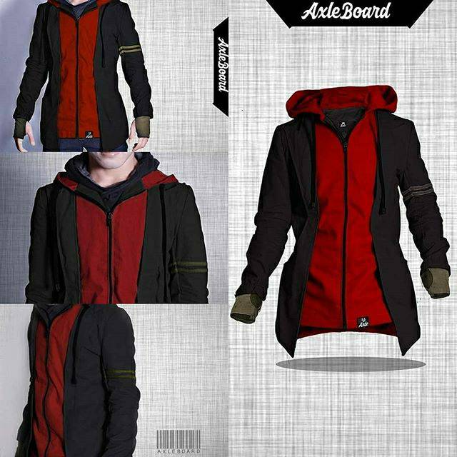 JAKET BLAZER HOODIE FINGERLESS REED BLACK ORIGINAL AXLE