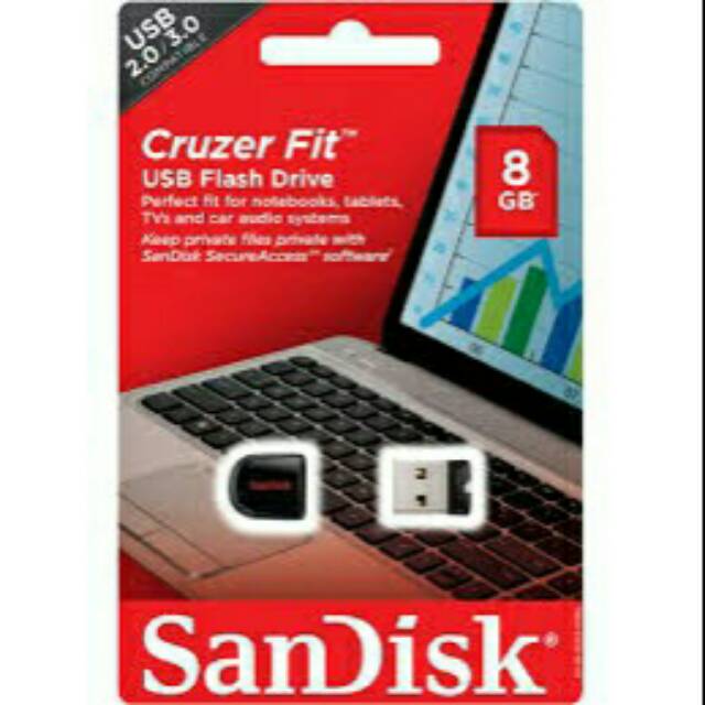 Sandisk cruzer fit 8gb 16gb cz33 garanzu resmi 5 tahun