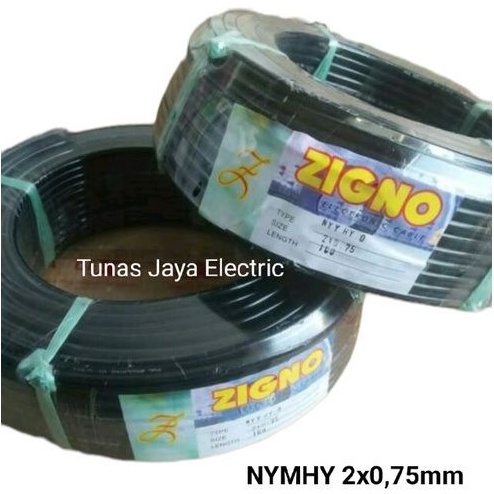 Kabel Serabut NYMHY 2x0,75mm 100Yard METACOM / ZIGNO ( Hitam/Putih )