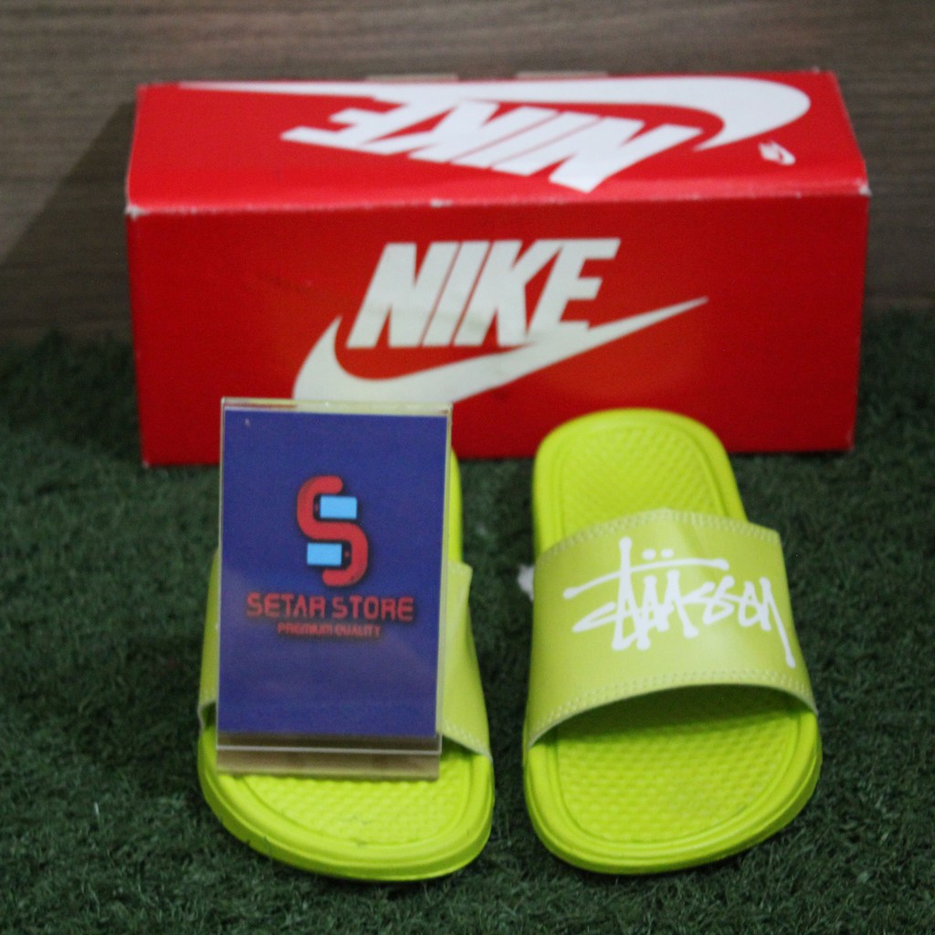 Sandal Selop Pria Premium High Quality Sendal Nike Benassi X Stussy Import Grade Ori