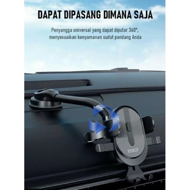 ROBOT CH16 Holder HP Mobil Dashboard Mount Bracket Universal Suction - ORIGINAL GARANSI 1 Tahun