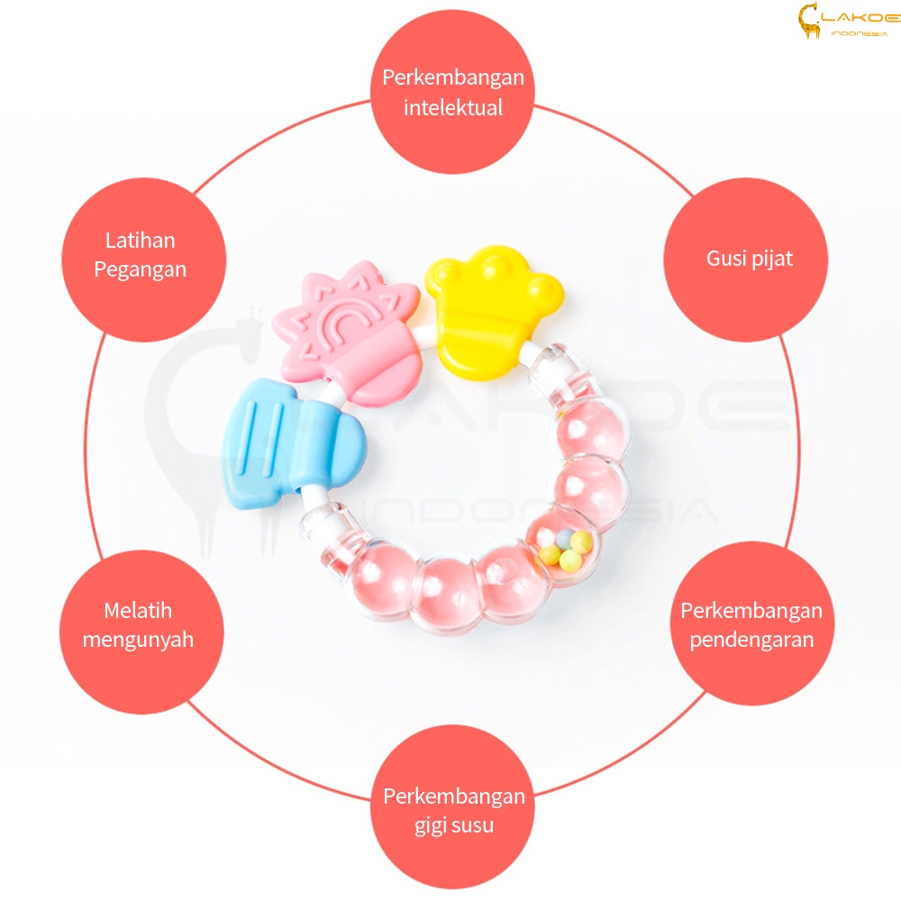 LAKOE rattle bayi/ Mainan Rattle Genggam Bayi / Gigitan bayi/teether bayi