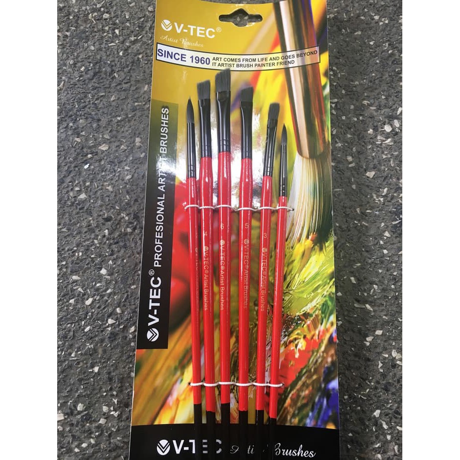 

Unik V Tec Artist Brush 9048 Set 6 Kuas Lukis Set isi 6 Limited