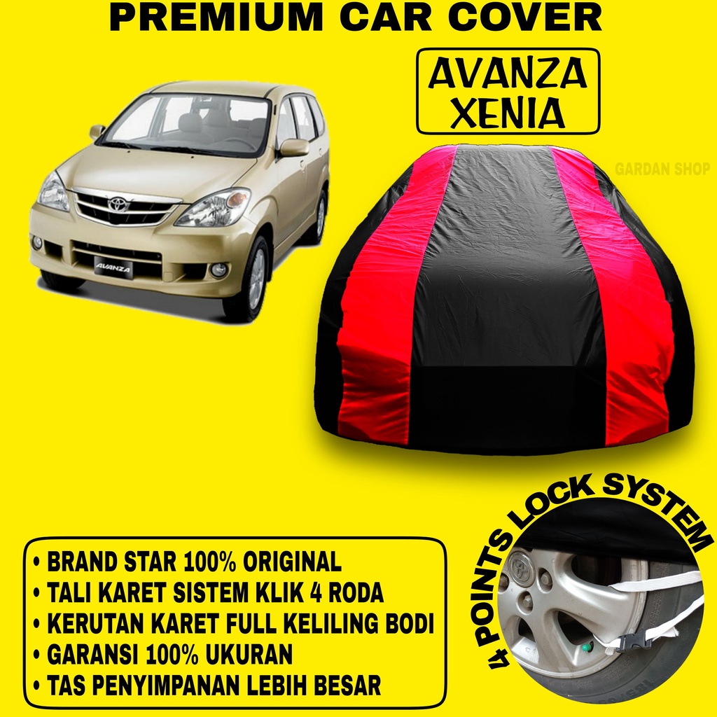 Body Cover AVANZA XENIA Sarung Strip MERAH Penutup Pelindung Bodi Mobil Avanza Xenia Waterproof PREMIUM Cover