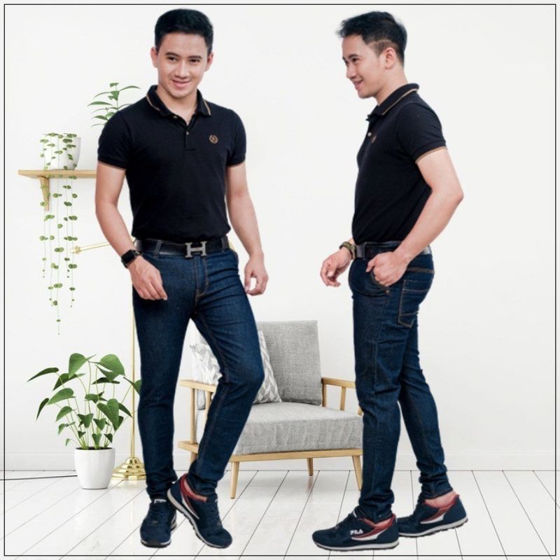 CELANA JEANS PRIA JUMBO PANJANG SLIM FIT SKINNY LEVIS HITAM PENSIL SIZE 27-44