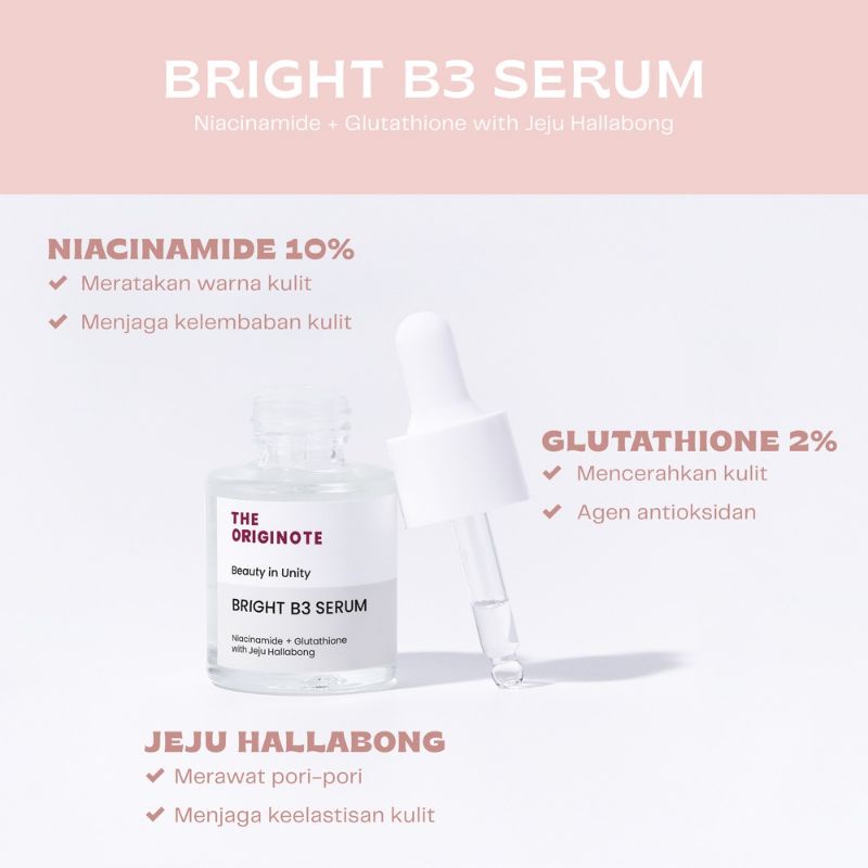The Originote Niacinamide 10% Serum - Serum Brightening untuk Mencerahkan dan Meratakan Warna Kulit Wajah with Niacinamide