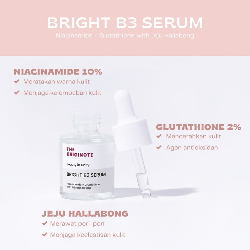 The Originote Bright B3 Serum Niacinamide Glutathione with Jeju Hallabong (BPOM)