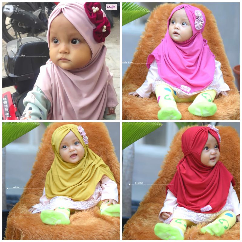 jilbab baby jilbab anak balita merek Irvie hijab jilbab lucu kerut tali belakang jilbab batita murah